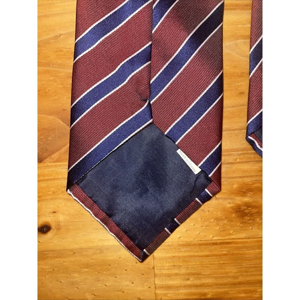 Beverly Hills Polo Club Necktie‎ Men Red Garnet Stripe Business Weddings Resort